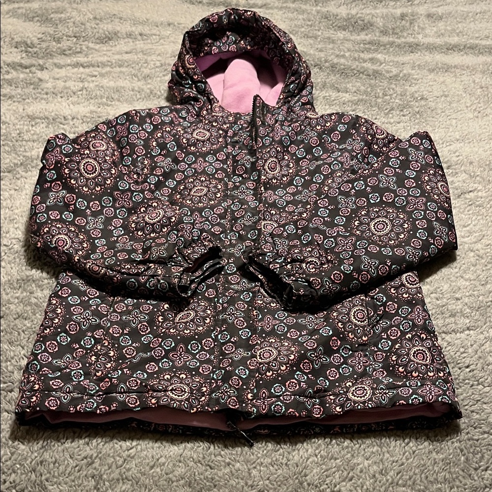 Children’s Place Kids Multi Pattern Pink Purple Coat Jacket Purple Lining S10/12